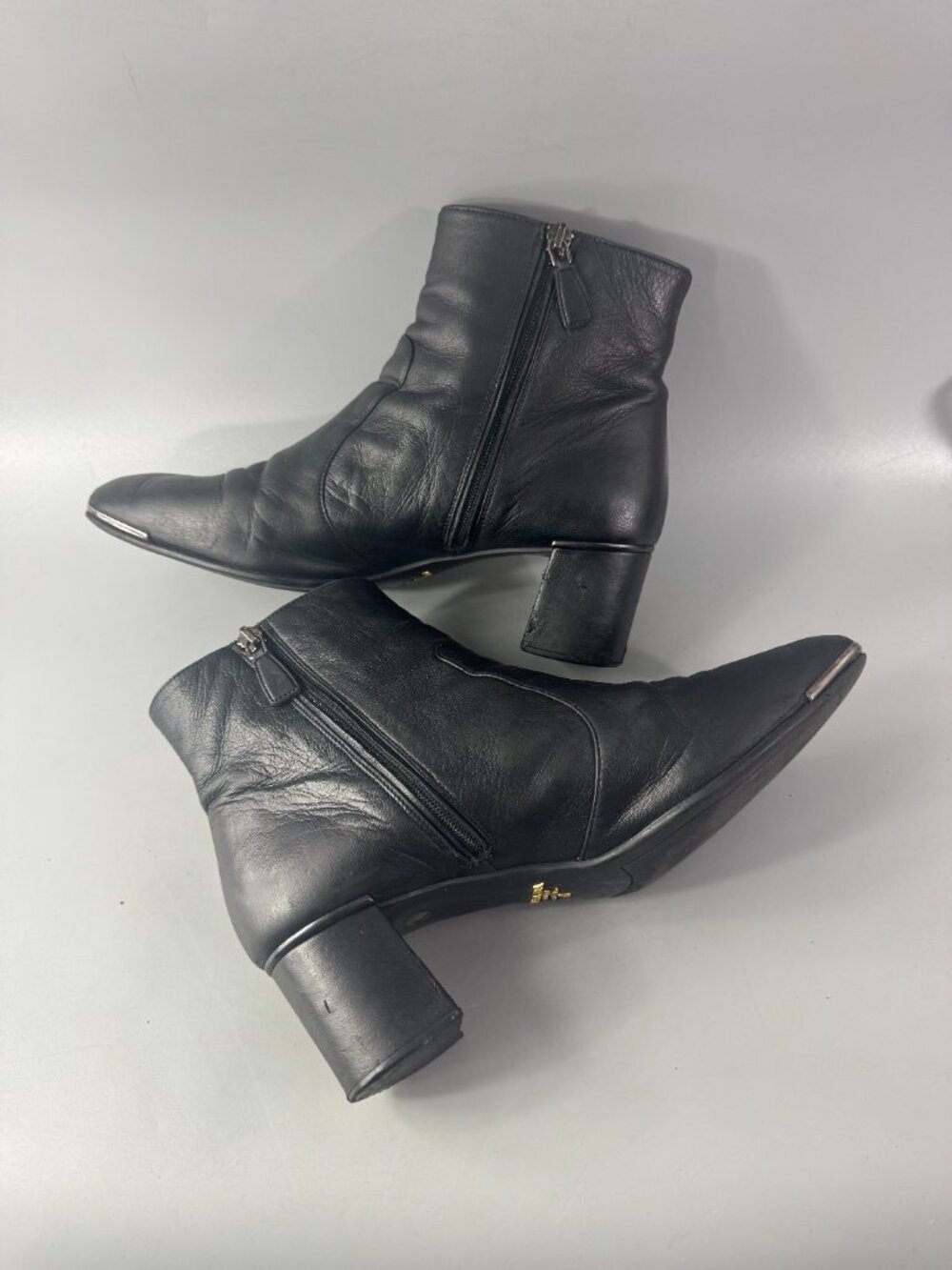 Authentic Prada Black Lamp Skin Leather Ankle Boots, Size 39 - Picture 7 of 15